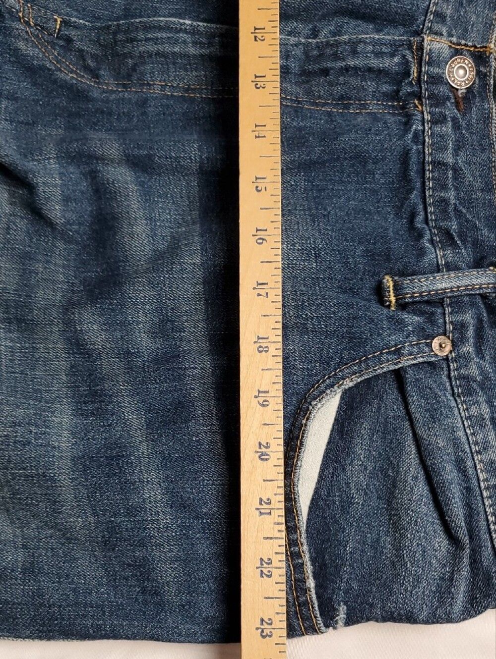 Vintage Y2K Polo Ralph Lauren Men's 44x32 Blue Straight Leg Denim Jeans PRL - Picture 10 of 15